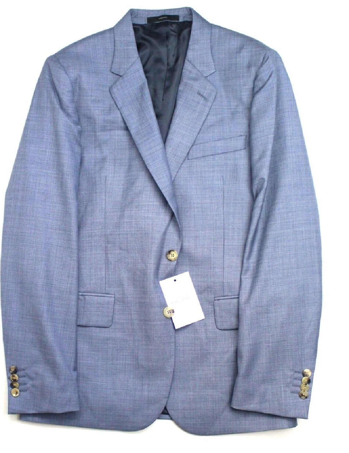 Terno Paul Smith Soho Sharkskin Extra Slim Fit Masculino Azul Tamanho 40