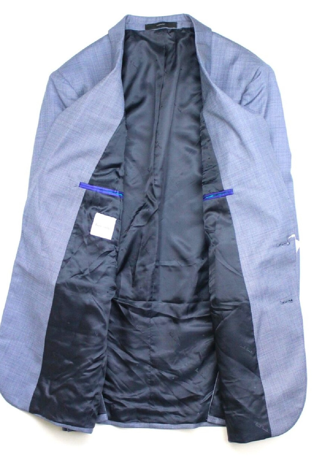 Terno Paul Smith Soho Sharkskin Extra Slim Fit Masculino Azul Tamanho 40