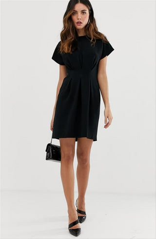 ASOS Design Minivestido Preto T-Shirt, Cintura Cintura Cintura, Tamanho 8 EUA