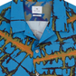 Camisa masculina Paul Smith com estampa abstrata e ajuste regular, tamanho grande, azul