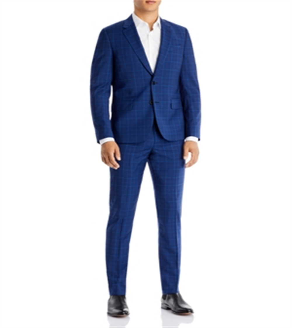 Terno Paul Smith Masculino Soho Xadrez Extra Slim Fit Azul Tamanho 42