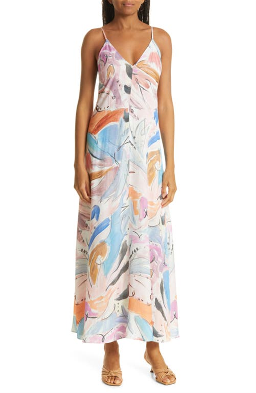 Vestido longo sem mangas Lizybet com decote em V e tamanho 3 da Ted Baker London Ivory