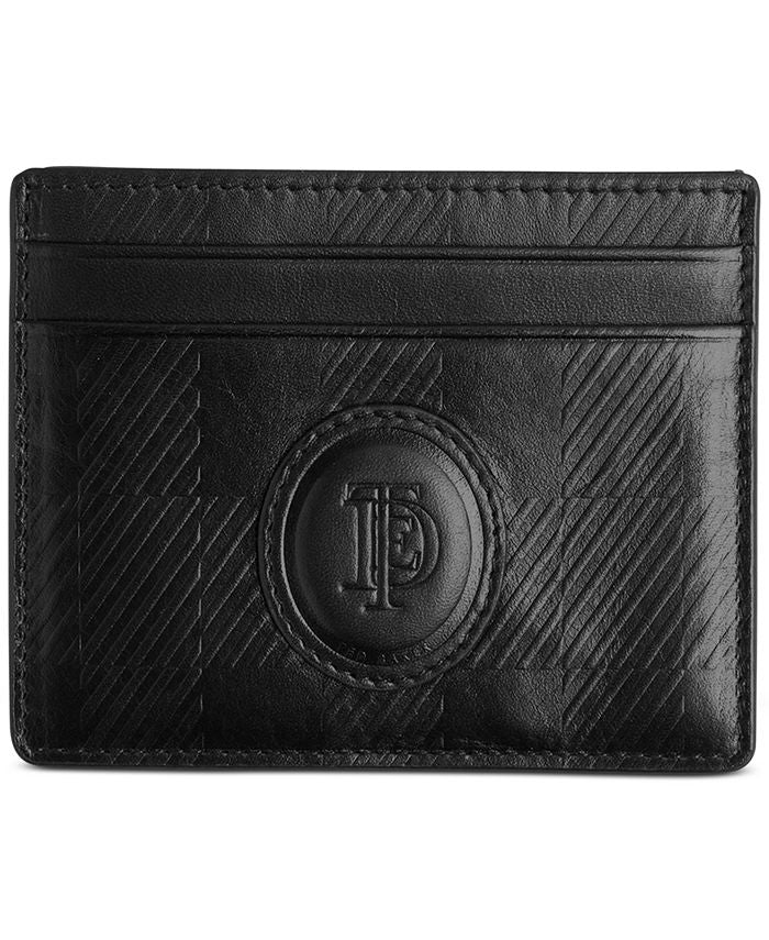 Porta-cartões de couro com estampa xadrez Perrth House Check da Ted Baker, masculino, preto, tamanho regular