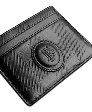 Porta-cartões de couro com estampa xadrez Perrth House Check da Ted Baker, masculino, preto, tamanho regular