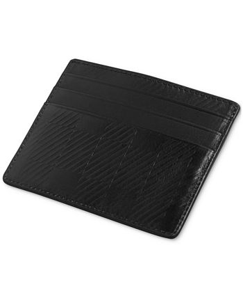 Porta-cartões de couro com estampa xadrez Perrth House Check da Ted Baker, masculino, preto, tamanho regular
