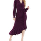 Vestido feminino Quiz com babados e estilo envelope assimétrico, roxo, tamanho 12