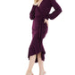 Vestido feminino Quiz com babados e estilo envelope assimétrico, roxo, tamanho 12