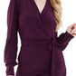 Vestido feminino Quiz com babados e estilo envelope assimétrico, roxo, tamanho 12