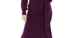 Vestido feminino Quiz com babados e estilo envelope assimétrico, roxo, tamanho 12