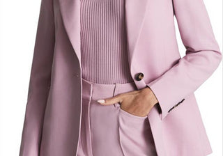 Blazer Reiss Aura Peak com lapela rosa, tamanho 10
