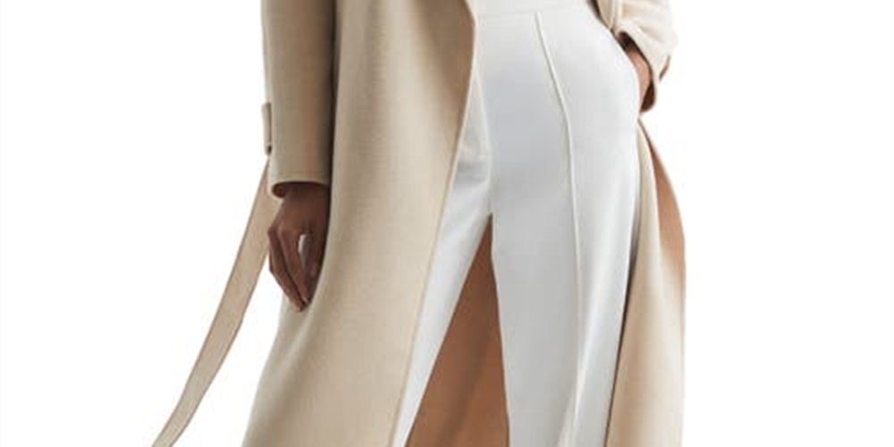 Casaco feminino Reiss Agnes Wool Blend Rosa Tamanho 6