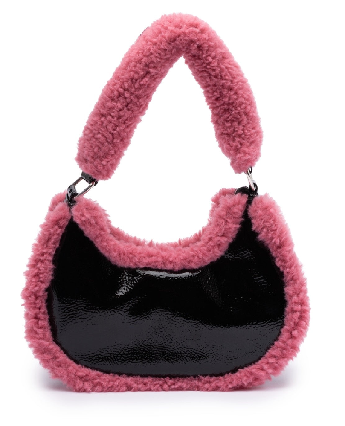 Bolsa de ombro feminina Skinnydip London Kiely Borg Trim, preta, tamanho regular