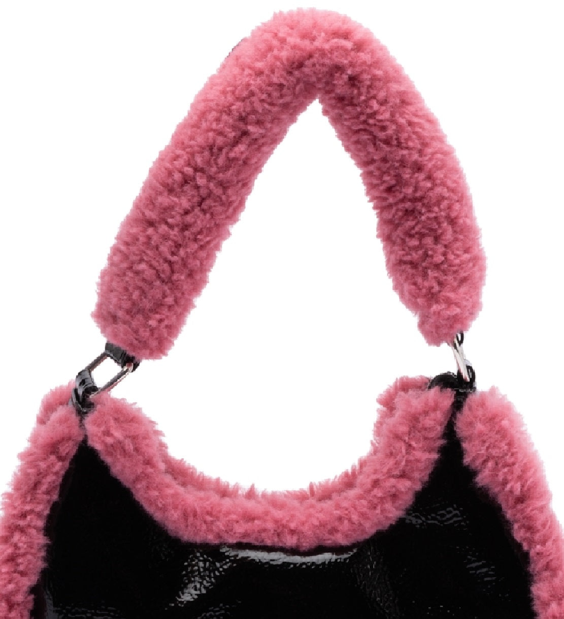 Bolsa de ombro feminina Skinnydip London Kiely Borg Trim, preta, tamanho regular