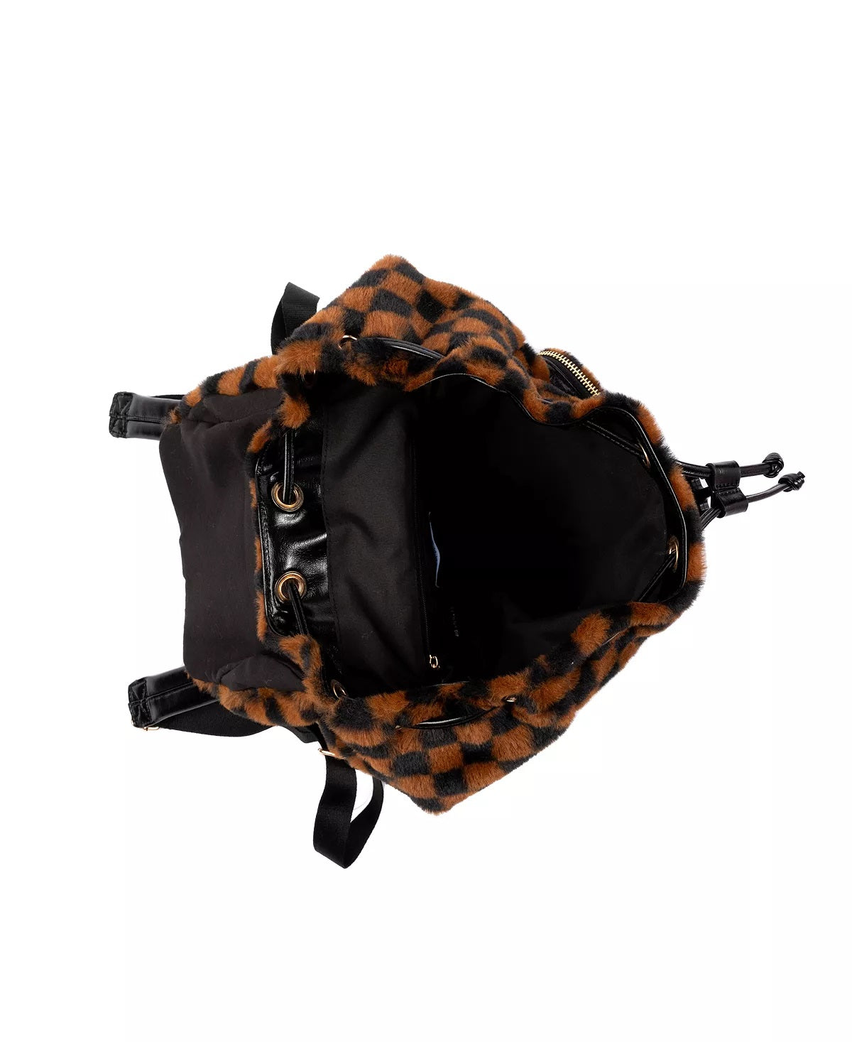 Mochila utilitária xadrez feminina Skinnydip London, preta, tamanho regular