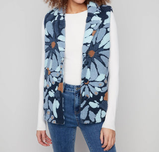 Charlie B - Flocked Sherpa Fleece Vest Jacket