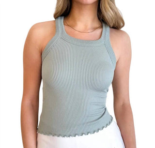 Free People - Regata canelada sem costura