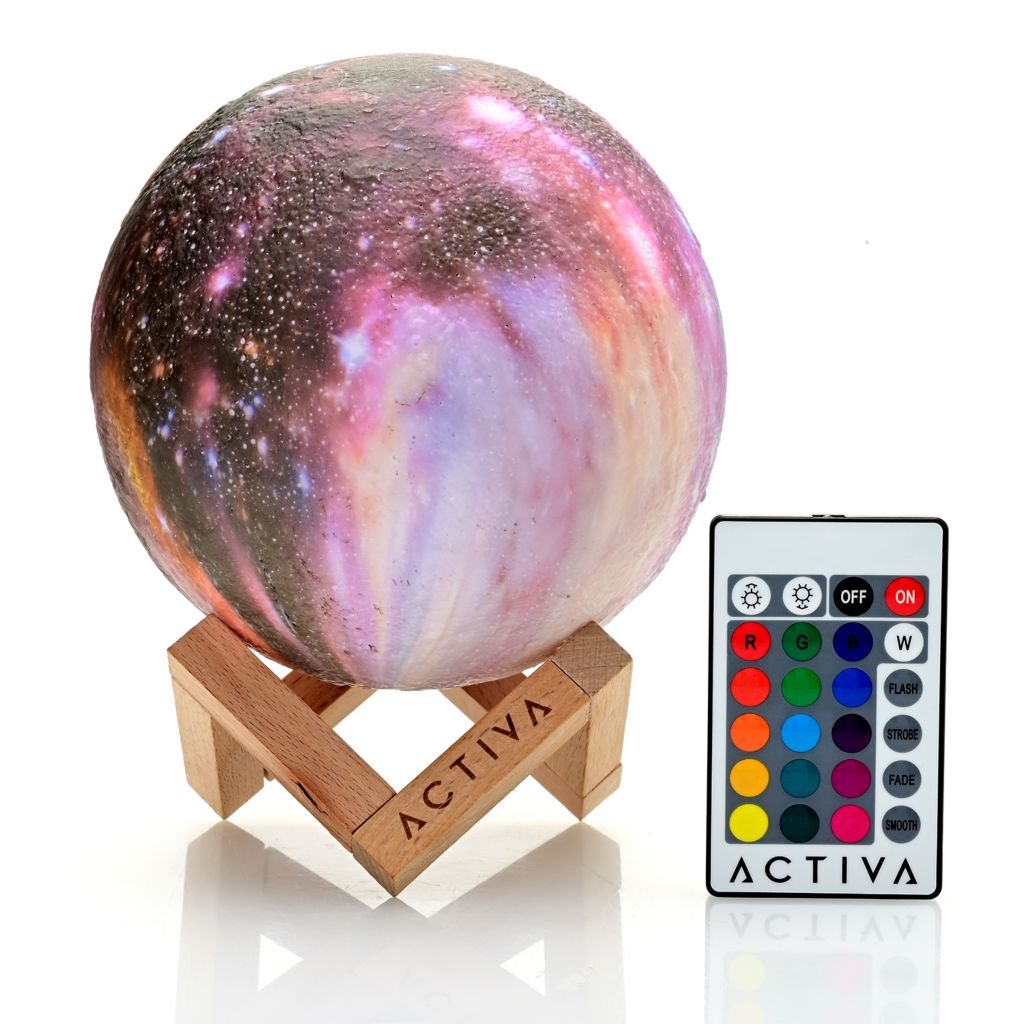 Activa Moon Lamp Galaxy Night Light com suporte e controle remoto