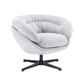 White Chenille Swivel Chair – Ergonomic Comfort with 360° Rotation by Christopher Knight Home-