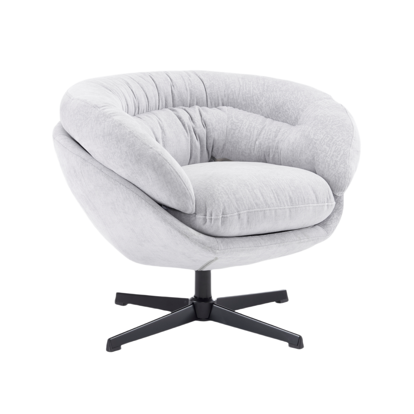 White Chenille Swivel Chair – Ergonomic Comfort with 360° Rotation by Christopher Knight Home-