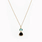 Avenue Chic - Women's Two Drop Oval Orchid Necklace