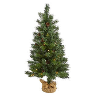 3 ft Fraser Fir Artificial Christmas Tree with Clear LED Lights