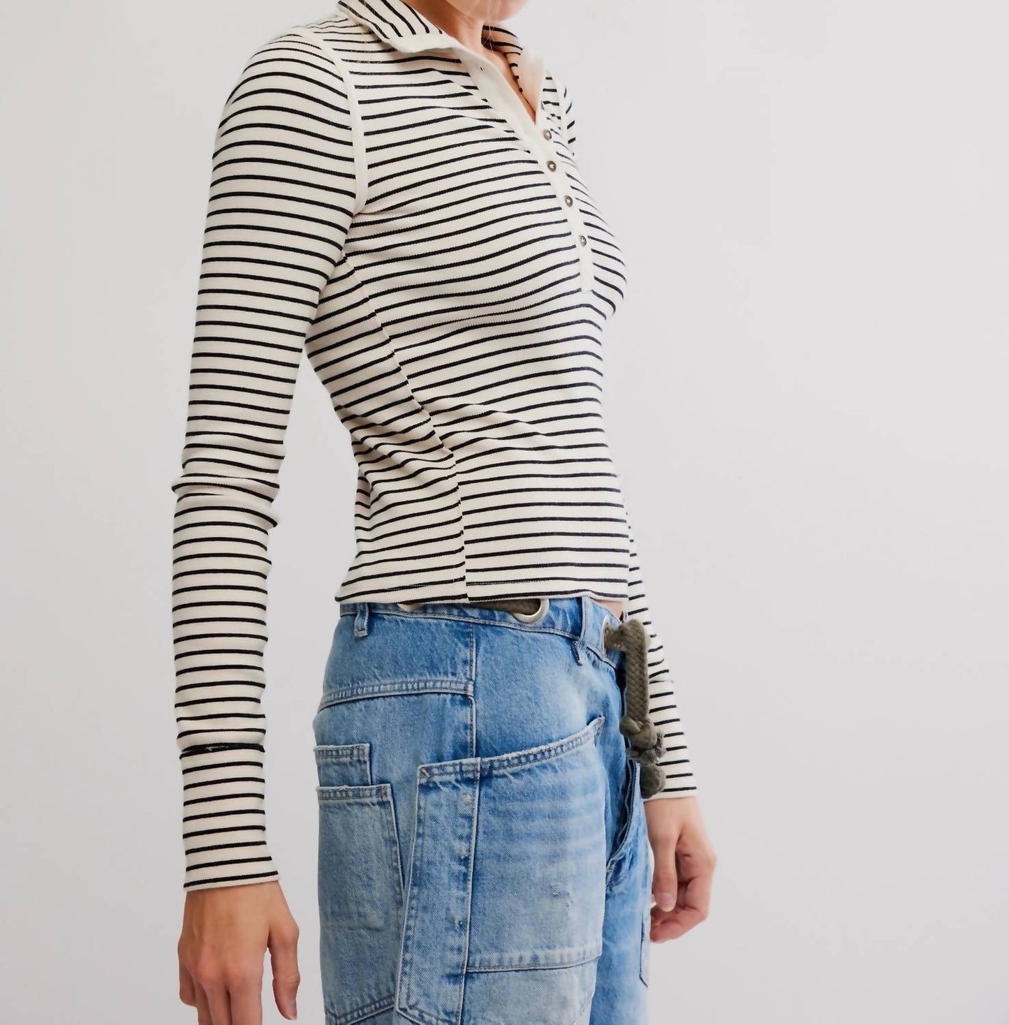 Free People - Lake Henley Stripe Tee