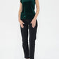 Another Love - North Ruffle Trimmed Sleeve Velvet Tank Top