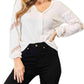 Double Take - Elegant Lace V-Neck Blouse