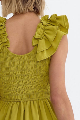 Entro - Sleeveless Smocked Midi Dress