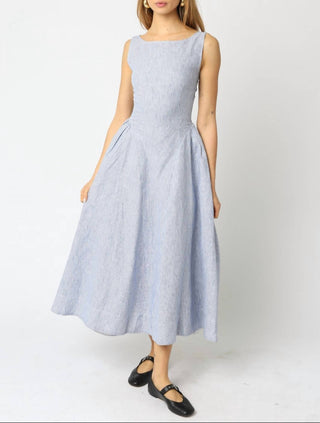 Olivaceous - Charlotte Stripe Midi Dress