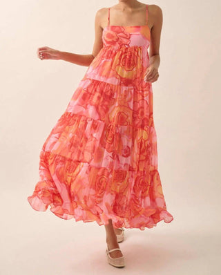 Promesa - Blooming Bliss Floral Chiffon Tiered Maxi Dress