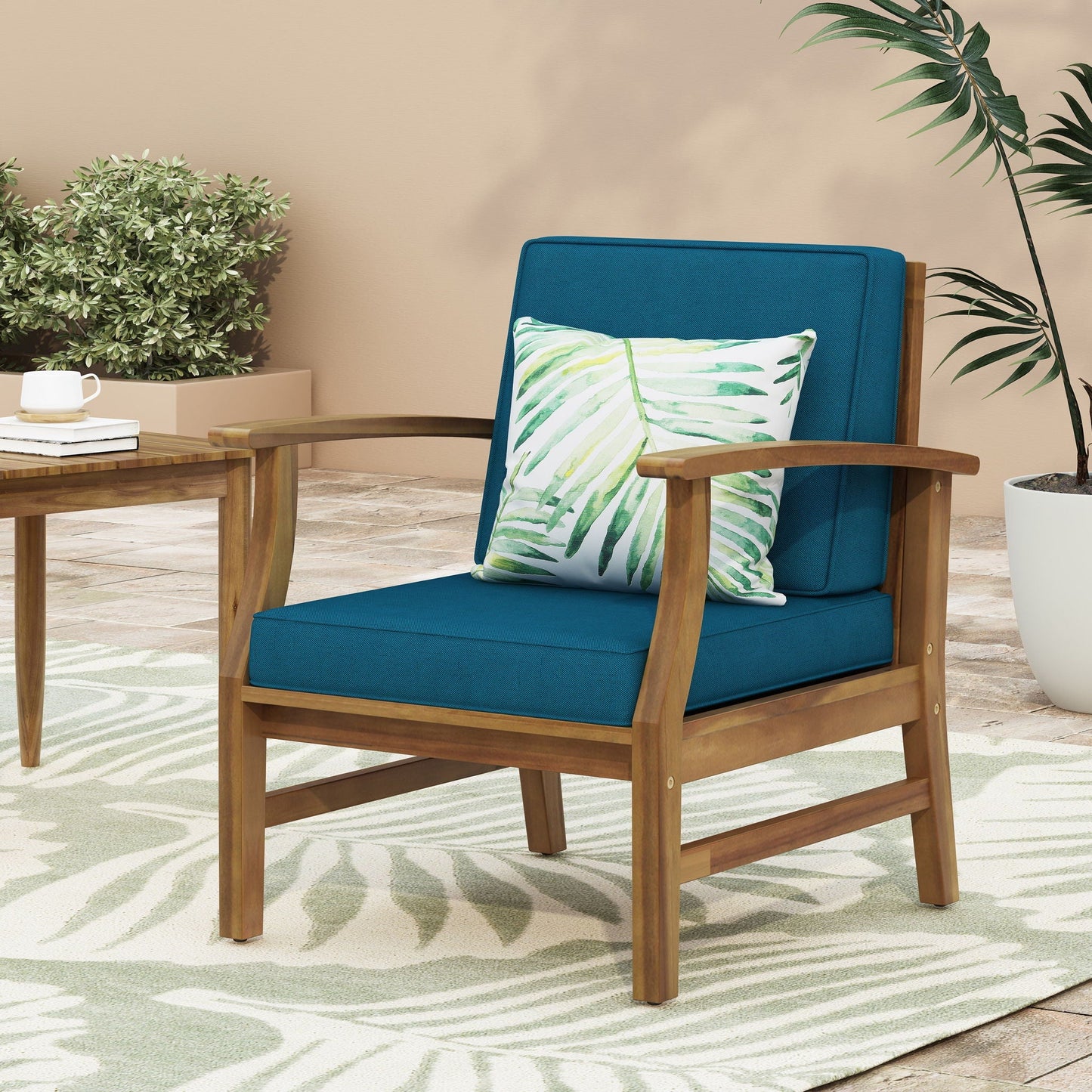 Perla Contemporary Club Chair with Water-Resistant Cushion