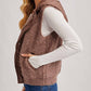 Bluivy - Button Down Sherpa Fleece Quilted Hood Vest