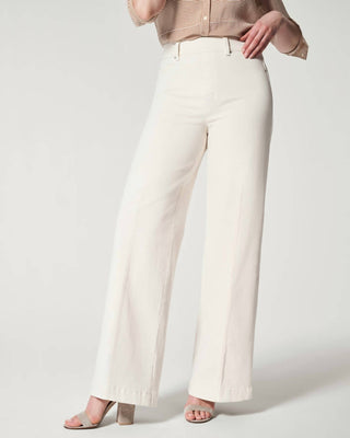 Spanx - Calça jeans larga com costura frontal