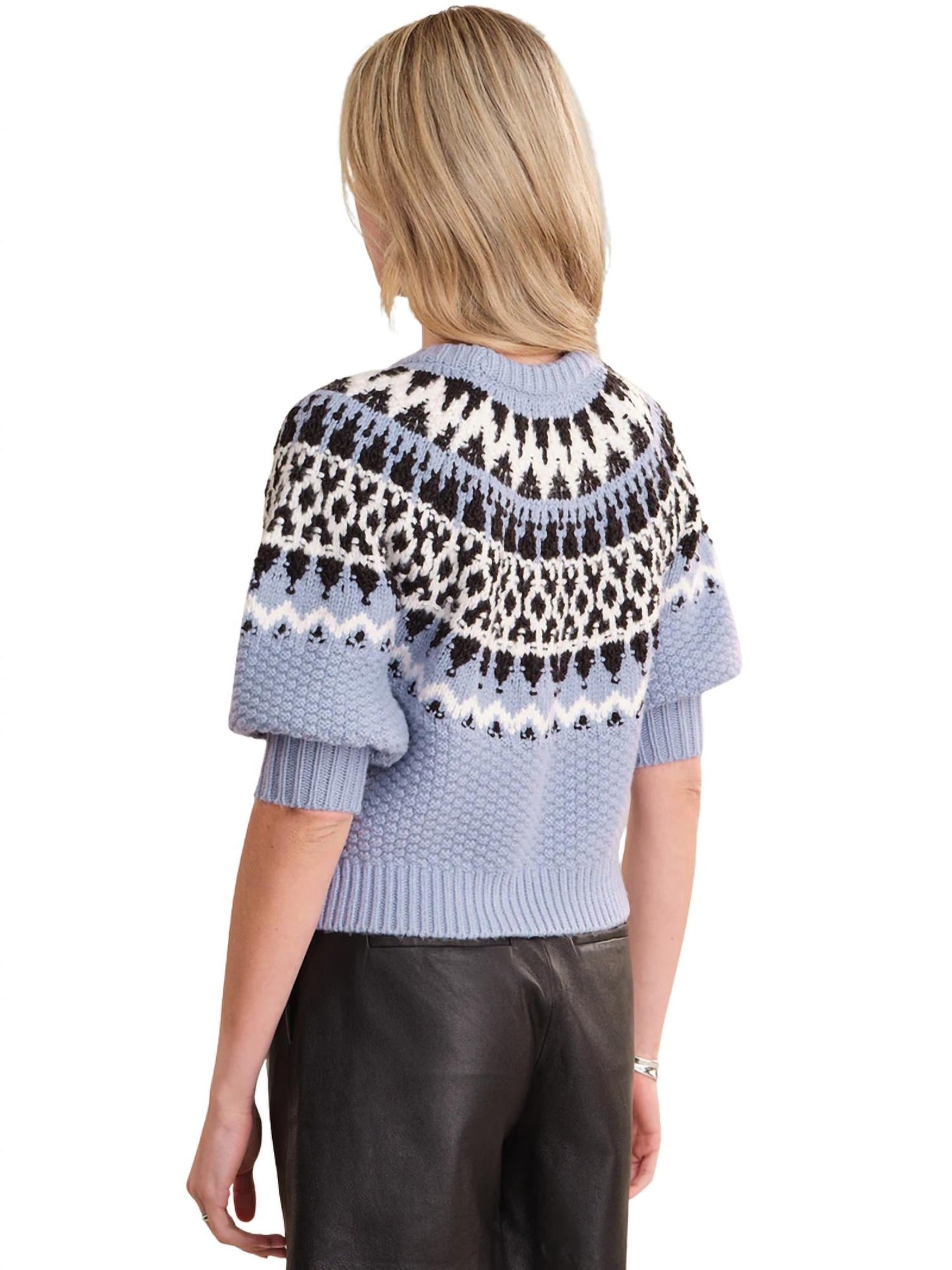 525 America - Alora Puff Sleeve Fair Isle Top