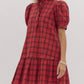 Entro - Plaid Buttoned Mini Dress