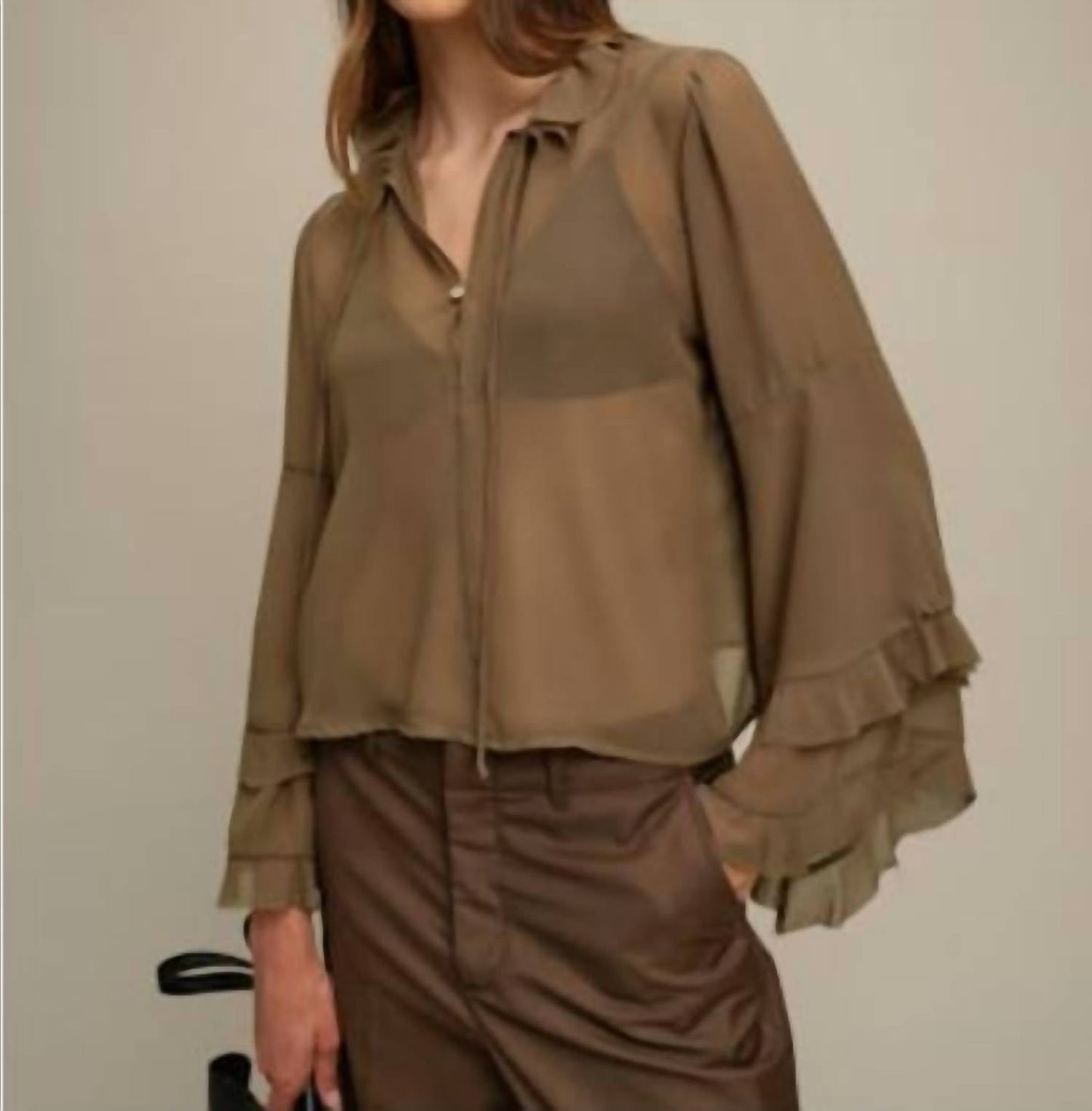 Deluc - Bradley Ruffle-cuff Blouse