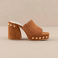 Oasis Society - The Leona - Studded Suede Platform Heels