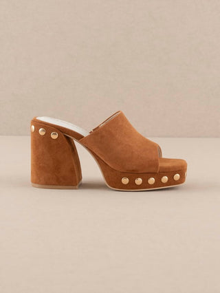 Oasis Society - The Leona - Studded Suede Platform Heels