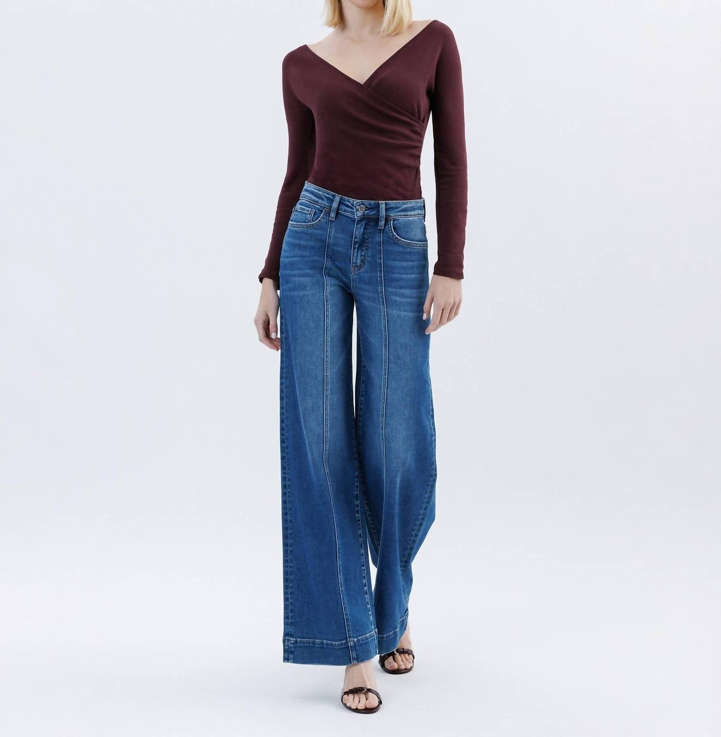 Flying Monkey - High Rise Trouser Hem Extreme Wide Leg Jeans