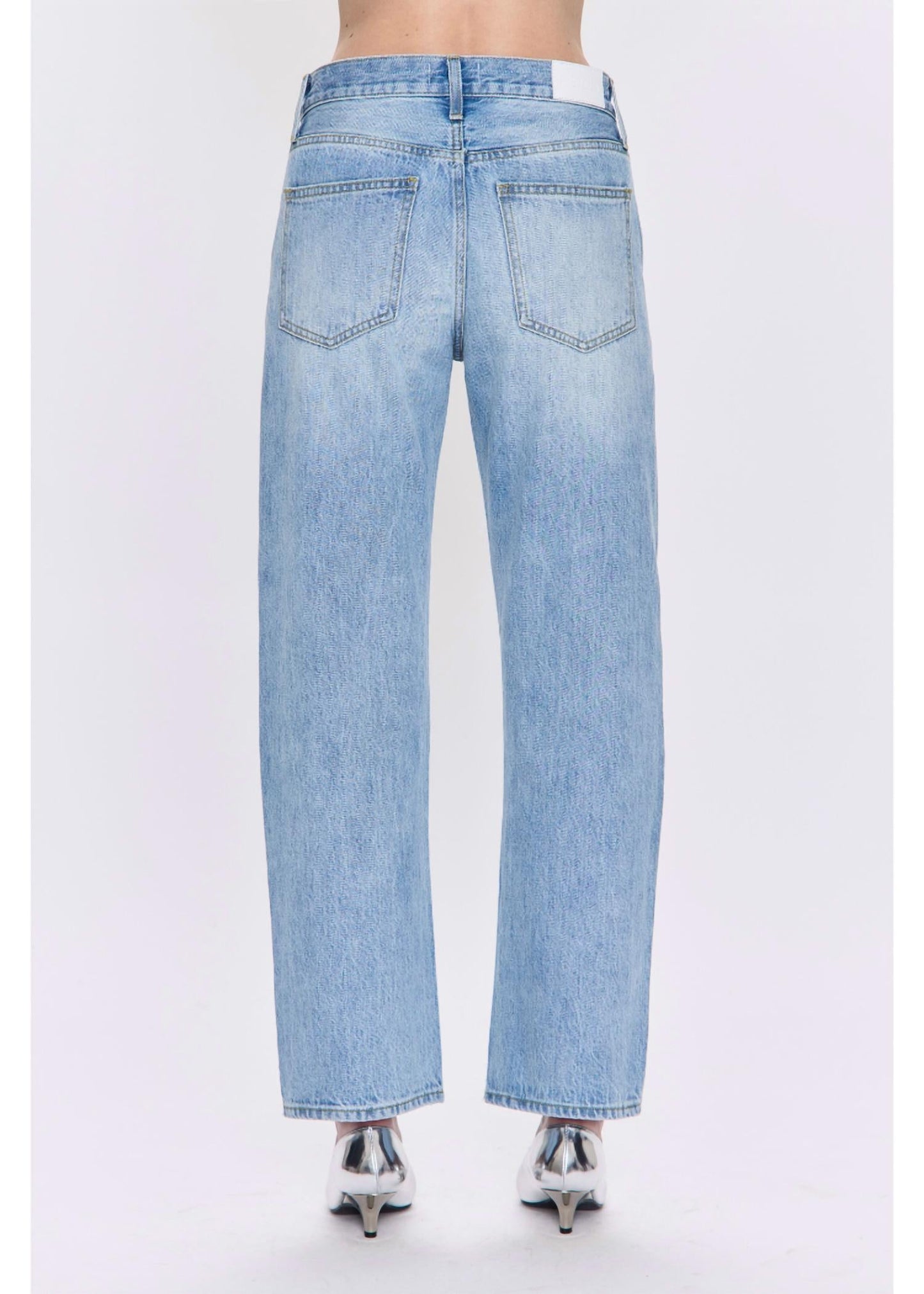 Pistola - Lexi Mid Rise Bowed Straight Jeans