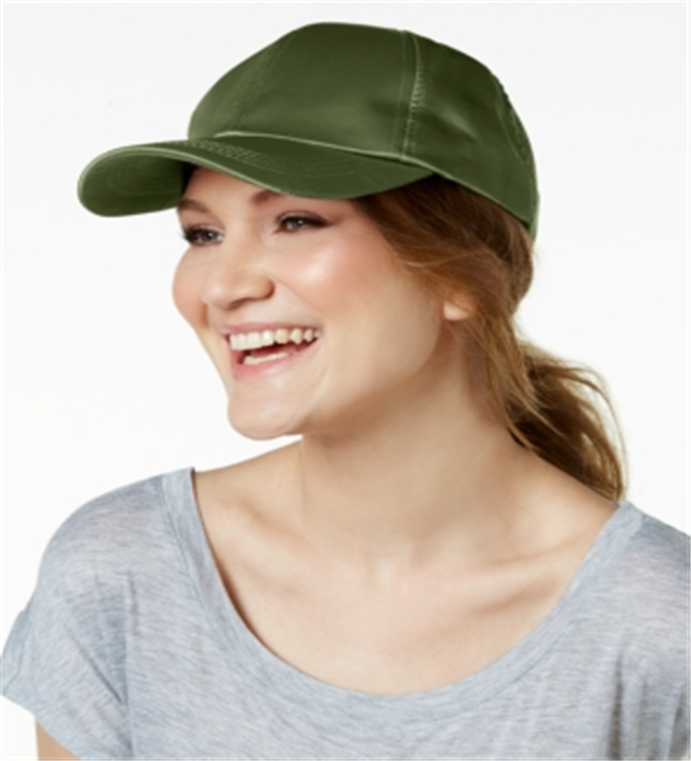 Boné de beisebol feminino de cetim Collection XIIX, tamanho regular, verde