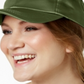 Boné de beisebol feminino de cetim Collection XIIX, tamanho regular, verde