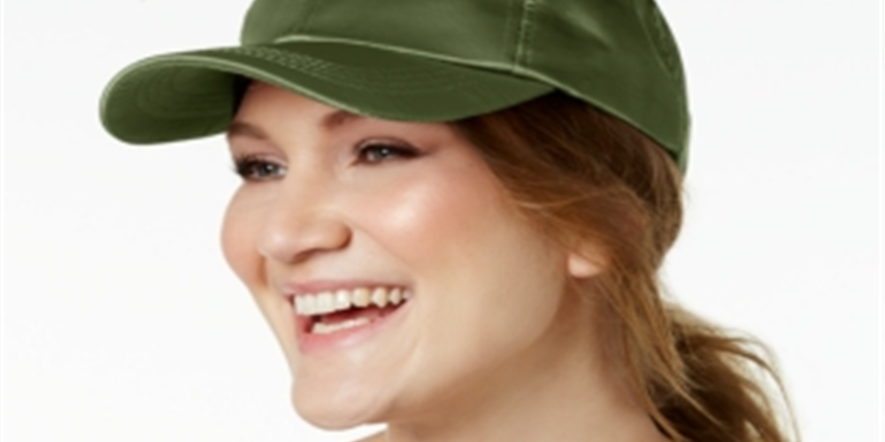 Boné de beisebol feminino de cetim Collection XIIX, tamanho regular, verde
