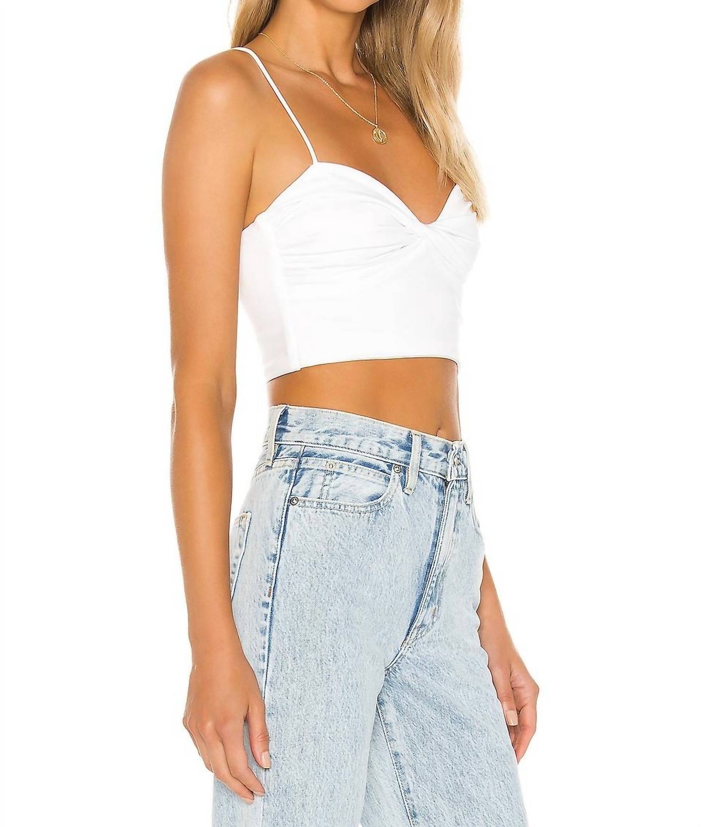 Lovers + Friends - Ida Twist Front Poly Ruched Top