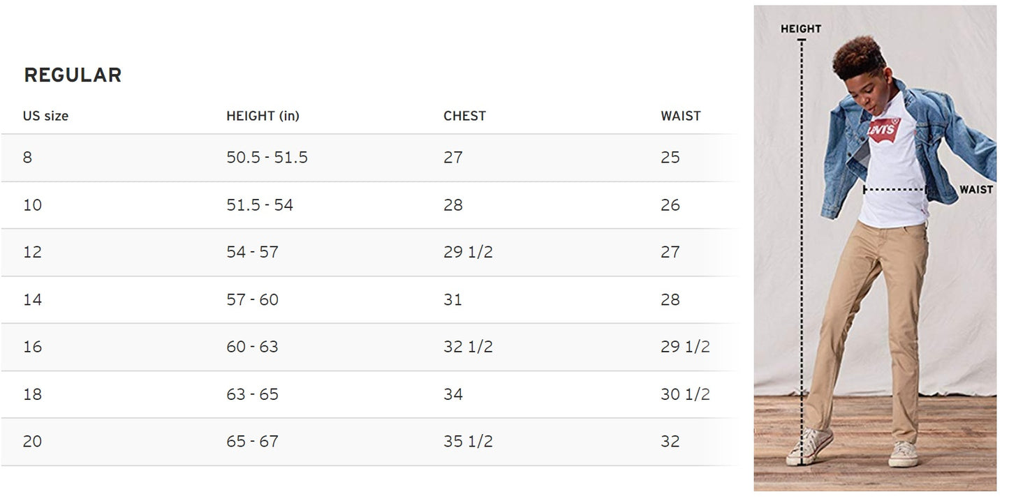 Calça jeans Levi's 511 Slim Fit para meninos, tamanho 14 regular, tamanho Captain