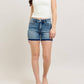 Judy Blue - Mid Rise Tummy Control Release Hem Denim Short