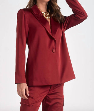 Elan - Blazer de cetim manga comprida