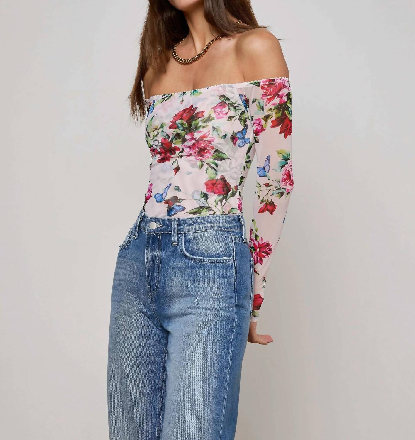L'Agence - Peonie Off-the-shoulder Bodysuit