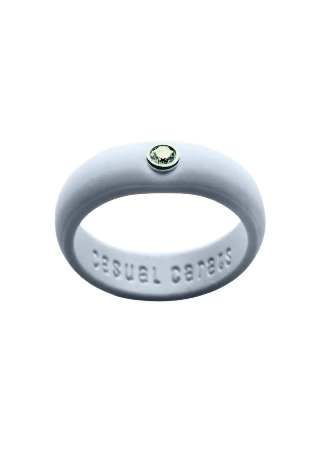 Casual Carats - Silicone Band Set Ring With 0.07ct Diamond
